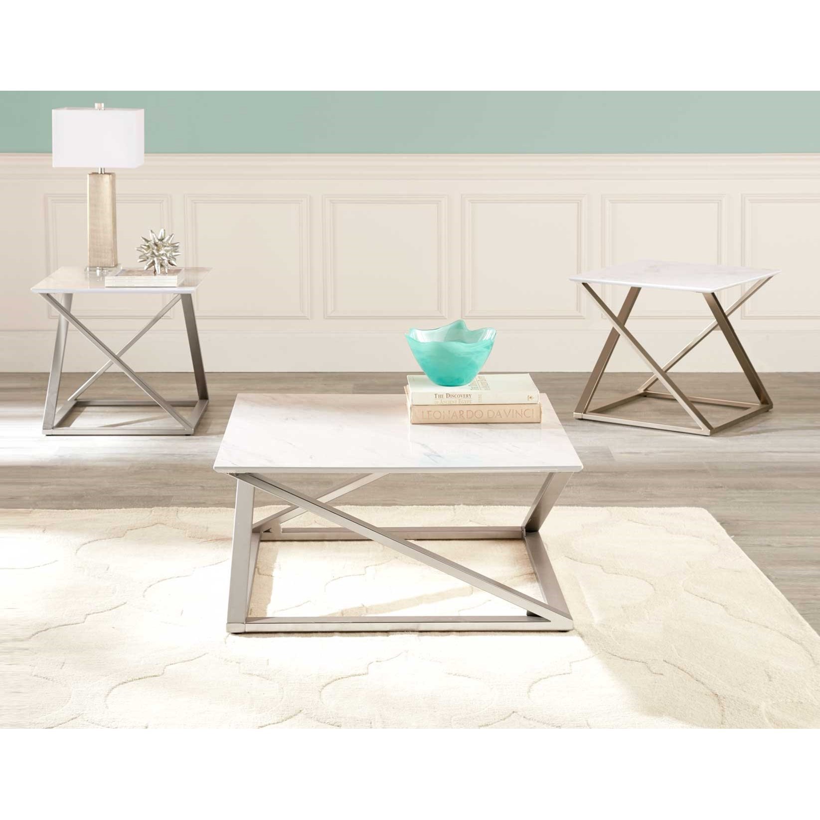Steve silver on sale coffee table set